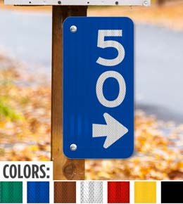 Vertical 911 Address Sign with Arrow