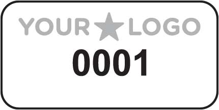 No Background Asset Tag with Number (100/Pkg)