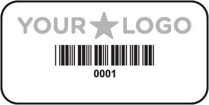 No Background Asset Tag with Barcode (100/Pkg)