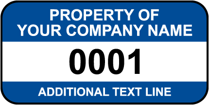 Asset Tag with Number (100/Pkg)