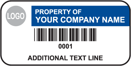 Colored Header Asset Tag with Barcode (100/Pkg)
