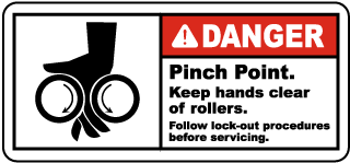 Pinch Point Keep Hands Clear Label