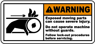 Exposed Moving Parts Lock-Out Label