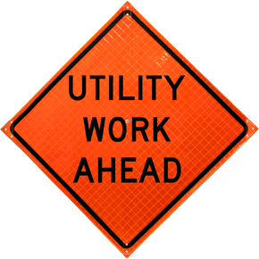 Utility Work Ahead Sign