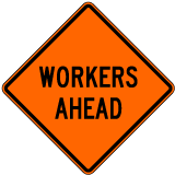 Trucks Entering and Leaving Highway Roll-Up Sign